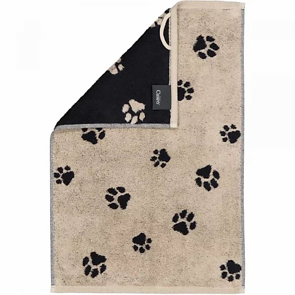 Cawö Handtücher We love Dogs Paws 6247 - Farbe: Schwarz-Beige - 93 - Gästet günstig online kaufen