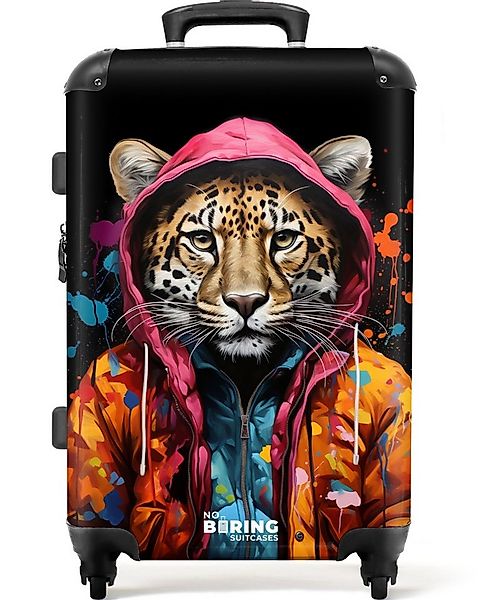 NoBoringSuitcases.com© Hartschalen-Trolley mit leuchtende Räder - Leopard m günstig online kaufen