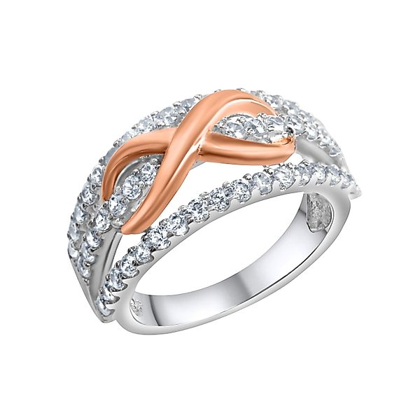 Zeeme Fingerring Silber 925 zweifarbig mit günstig online kaufen