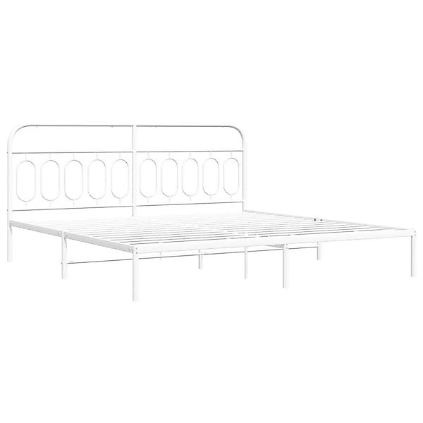 vidaXL Bettgestell mit Kopfteil Metall Weiß 200x200 cm 377173 günstig online kaufen
