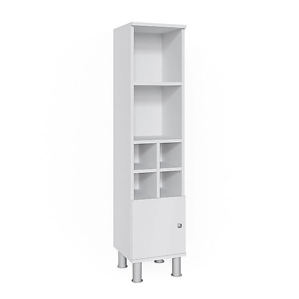 Vicco Midischrank Fynn Weiß 30 x 131 cm Kleine Tür günstig online kaufen