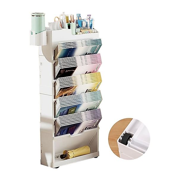 NUODWELL Bücherregal Beweglicher Bücherregalwagen mit Rädern,Tragbar Mehrzw günstig online kaufen