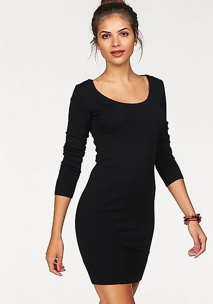 AJC Strickkleid, figurbetont, aus Viskose und Polyamid, Langarm, mit Rippbü günstig online kaufen