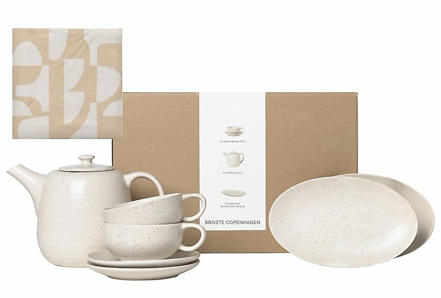 Broste Copenhagen Teeservice "Single Geschirr-Set Nordic Vanilla, inkl. 1 P günstig online kaufen