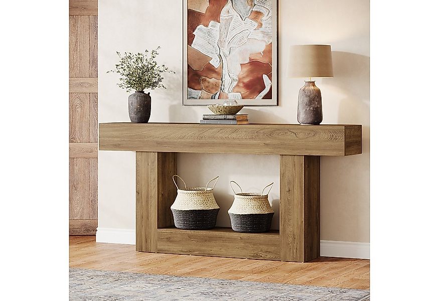 Tribesigns Konsolentisch 160 cm Eingangstisch im Landhausstil mit U-förmige günstig online kaufen