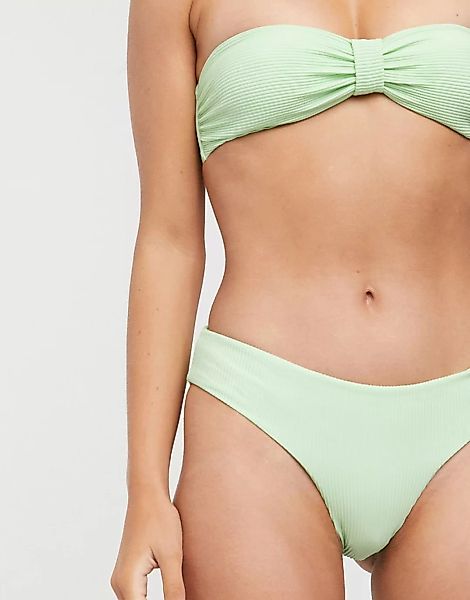 & Other Stories – Gerippte Bikinihose in Grün günstig online kaufen