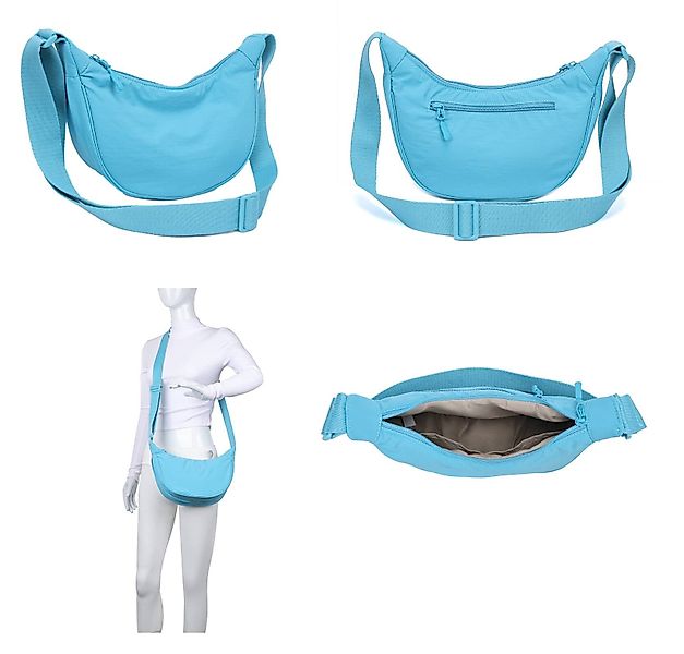 ITALYSHOP24 Schultertasche Damen Tasche Runde Brusttasche MOON Bag CrossBod günstig online kaufen