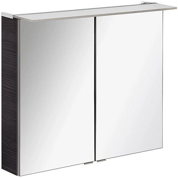 FACKELMANN Spiegelschrank "PE 80 - Dark-Oak", Badmöbel Breite 80 cm, 2 Türe günstig online kaufen