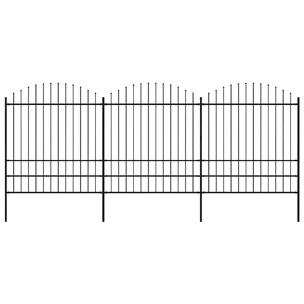 vidaXL Gartenzaun mit Speerspitze Stahl 537 x 200 cm Schwarz 277750 günstig online kaufen