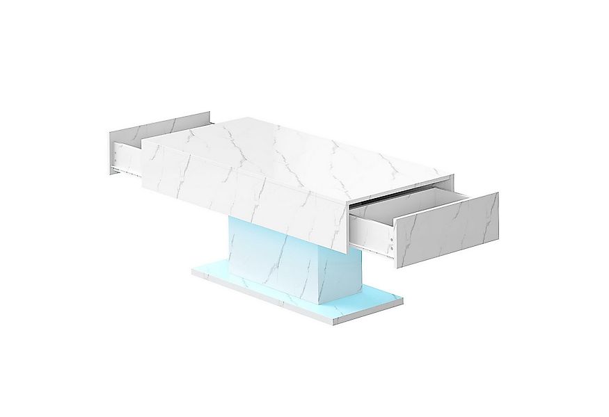 radelldar Couchtisch Wohnzimmertisch Hochglanz mit 2 Schubladen modern 110x günstig online kaufen