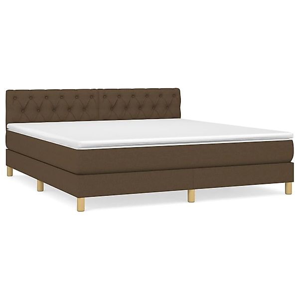 vidaXL Boxspringbett mit Matratze Dunkelbraun 160x200 cm Stoff1389631 günstig online kaufen