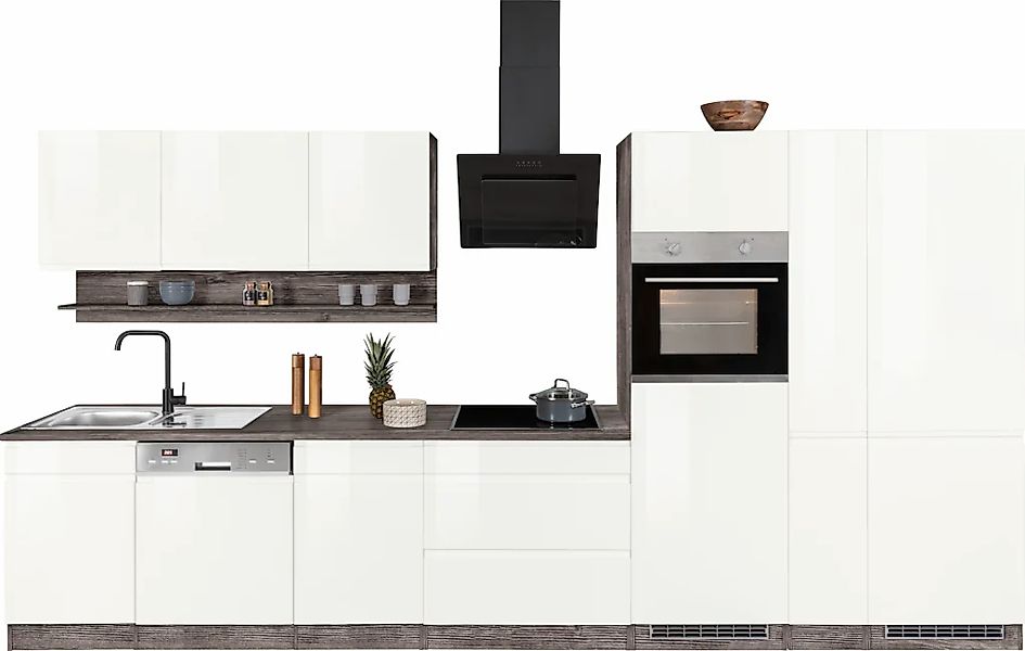 HELD MÖBEL Küchenzeile "Virginia", Breite 390 cm, mit Glaskeramik-oder Indu günstig online kaufen