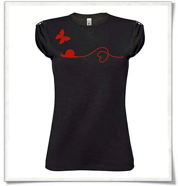 Schnecke Schmetterling T-shirt In Schwarz günstig online kaufen