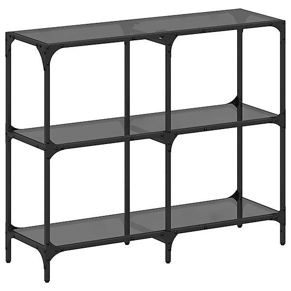 vidaXL Konsolentisch mit Glasplatte Schwarz 98x30x81 cm Stahl günstig online kaufen