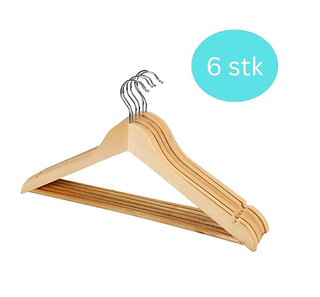 Cheffinger Kleiderbügel 6-tlg. aus Bambus – Platzsparend & Stabil für Schra günstig online kaufen