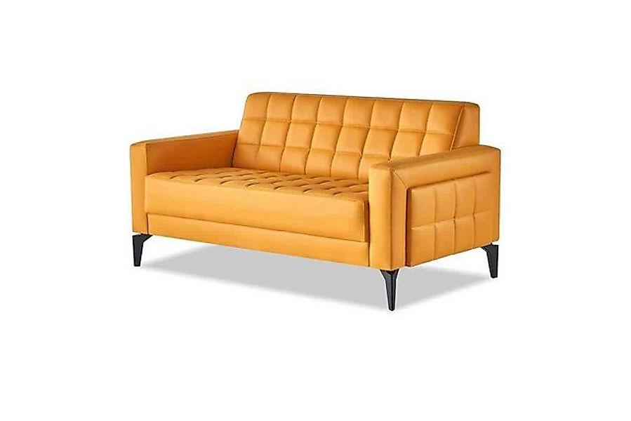 JVmoebel 2-Sitzer Couch Gelb 2-Sitzer Sofa Chesterfield Ledersofa Sitzmöbel günstig online kaufen