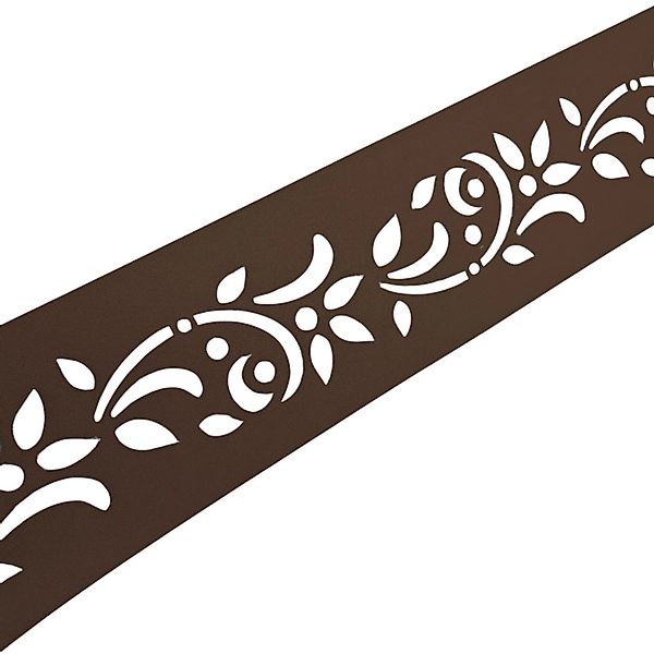 zaunzu Sichtschutz PREMIUM Dekor Floral1 Sichtschutz Braun 2,55m günstig online kaufen