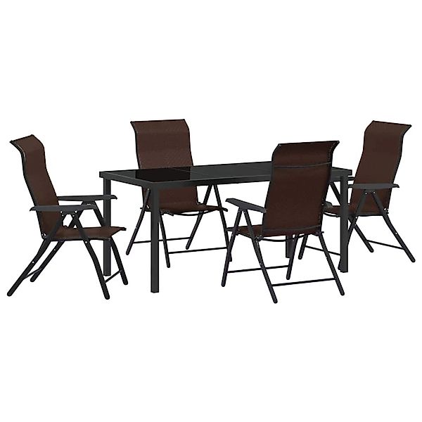 vidaXL Garten Essgruppe Höhenverstellbar 5-Tlg Braun Poly Rattan 3379264 günstig online kaufen