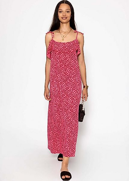 SASSYCLASSY Minikleid Langes Kleid mit Volants und Print für Damen Luftiges günstig online kaufen