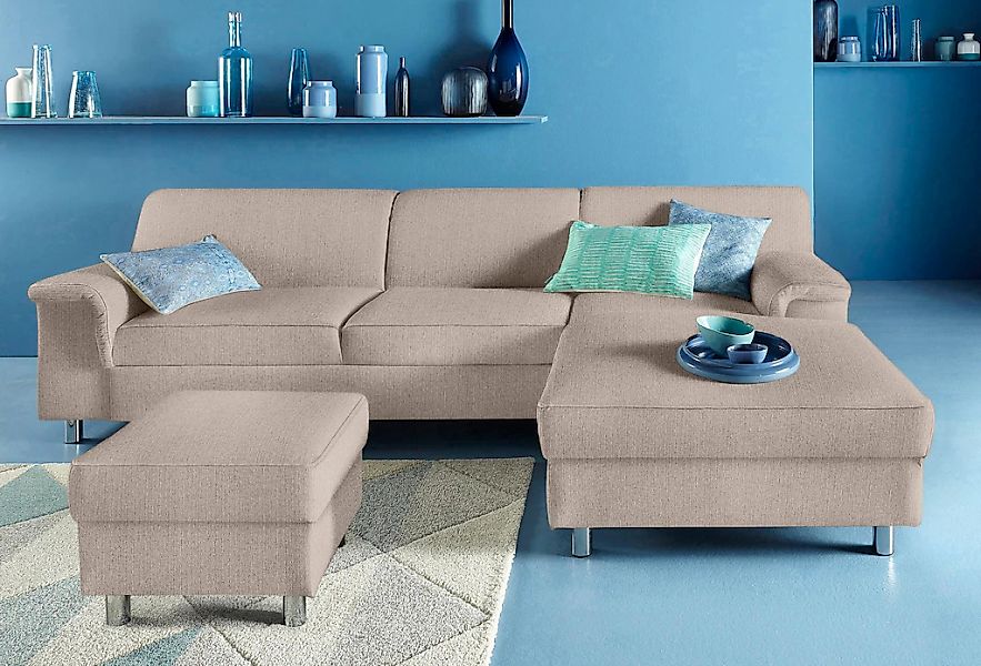 DS PRODUKT Ecksofa "Jamie, modern und elegant, Fußhöhe 9cm, L-Form," wahlwe günstig online kaufen