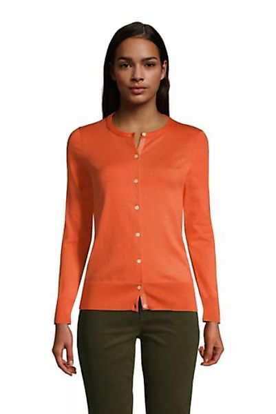 Supima Feinstrick-Cardigan, Damen, Größe: XS Normal, Orange, Baumwolle, by günstig online kaufen