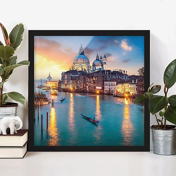 Bild mit Rahmen Sunset in Venice günstig online kaufen