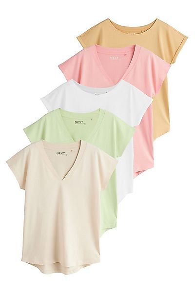 Next T-Shirt T-Shirts, V-Ausschnitt und Flügelärmel, 5er-Pack (5-tlg) günstig online kaufen