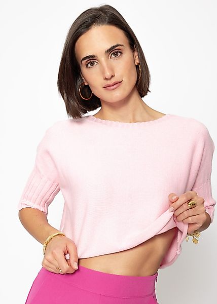 SASSYCLASSY Strickpullover Kurzarm Strickpullover Damen mit günstig online kaufen