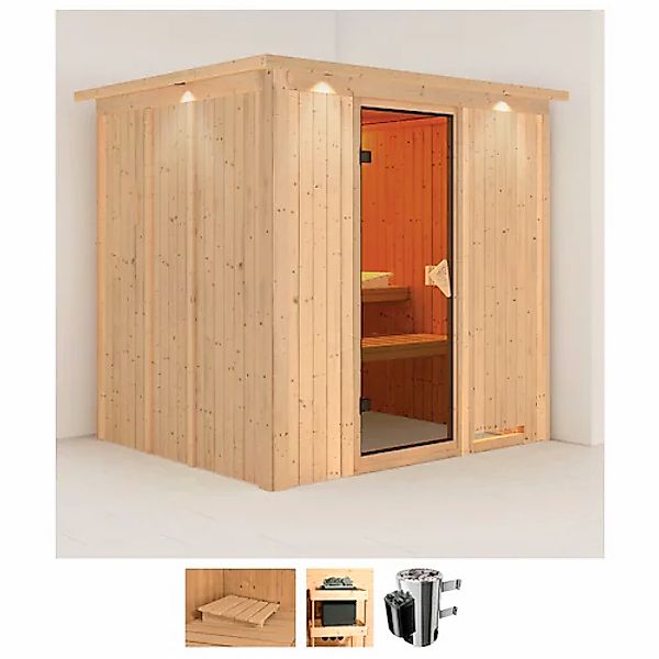 Karibu Sauna »Dima«, 3,6-kW-Plug & Play Ofen mit integrierter Steuerung günstig online kaufen