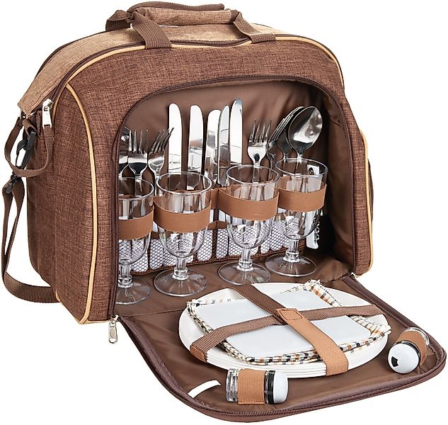 BRUBAKER Freizeittasche Picknick-Set für 4 Personen günstig online kaufen