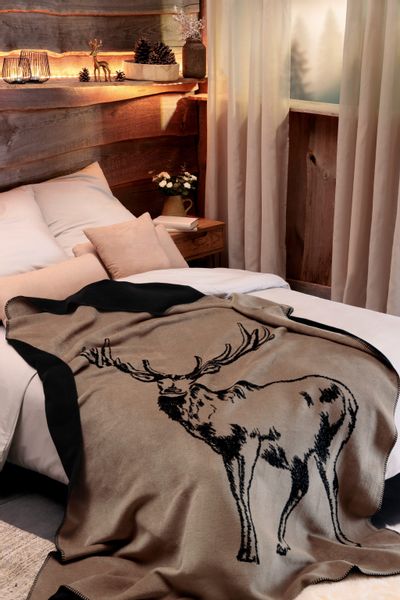 Wohndecke Deer, Biederlack, mit Zierstich günstig online kaufen