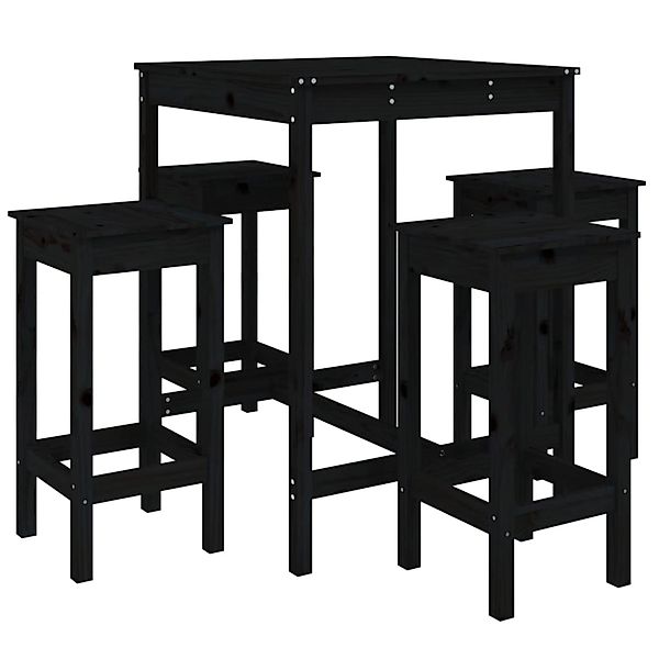 vidaXL 5-Tlg Gartenbar-Set Schwarz Massivholz Kiefer 3154734 günstig online kaufen