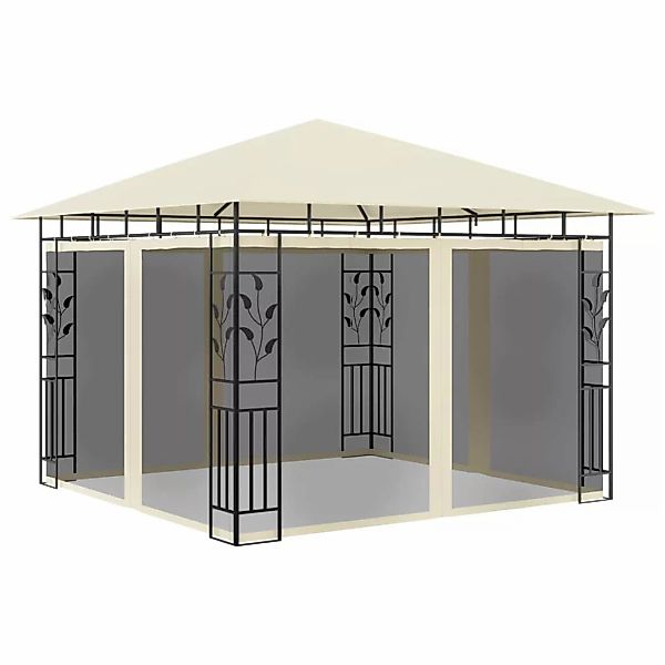 Pavillon Mit Moskitonetz Und Lichterketten 3x3x2,73 M Creme günstig online kaufen