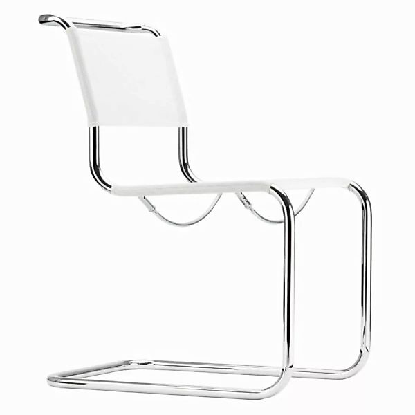 THONET Stahlrohr-Freischwinger S 33 N | Netzbespannung weiß | Gestell chrom günstig online kaufen