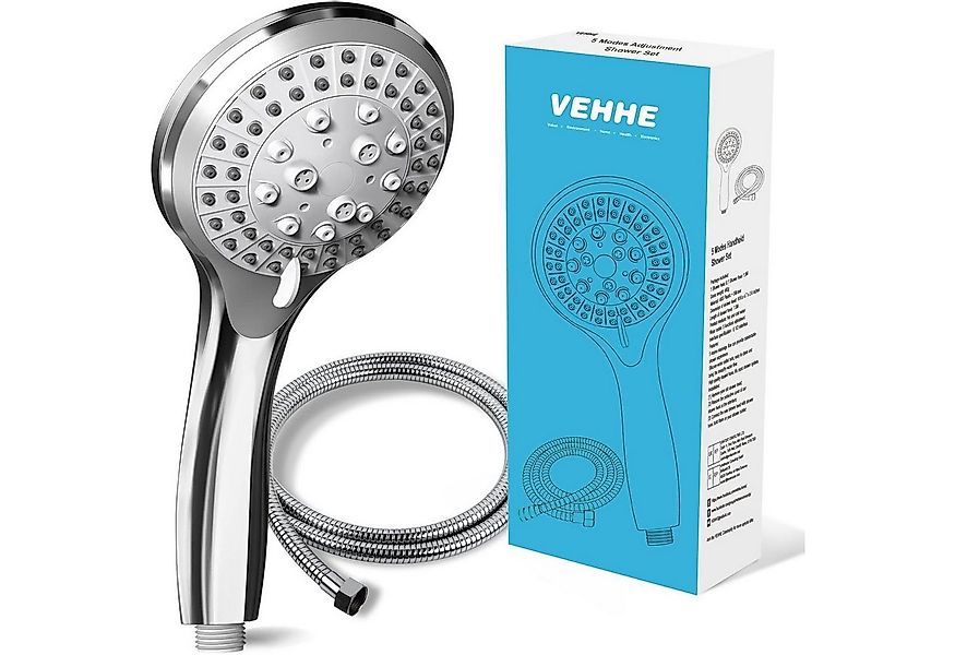 LuxusKollektion Badaccessoire-Set Duschkopf 5 Strahlarten mit Schlauch 1,5m günstig online kaufen