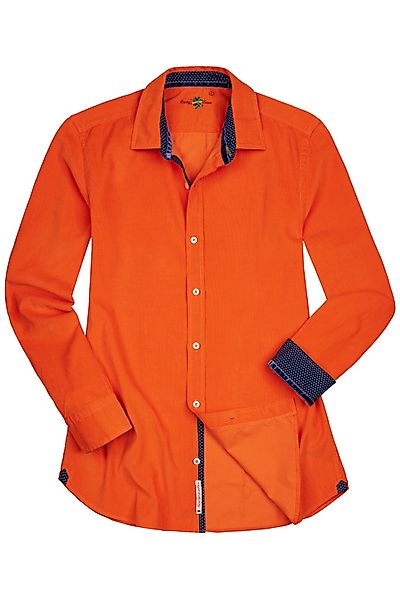 Auffälliges Designer Shirt - Cord Optik - Orange günstig online kaufen