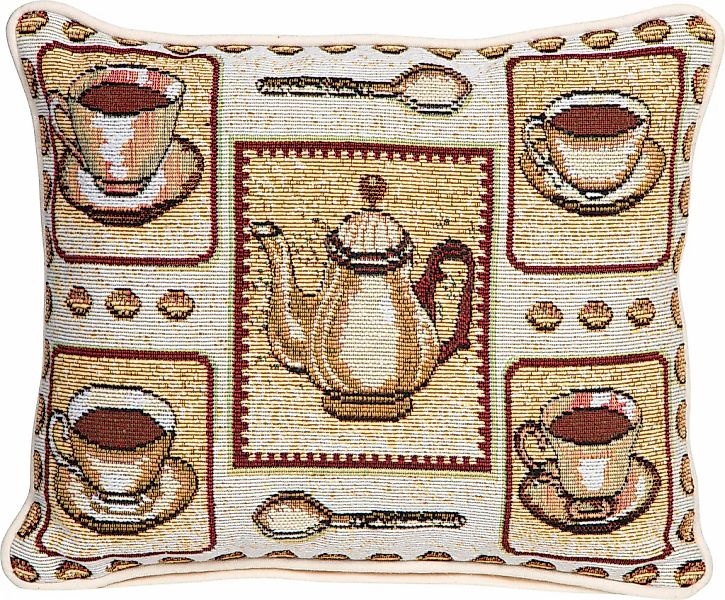SPRÜGEL Dekokissen "Kaffeepause" mit Kaffetassen günstig online kaufen
