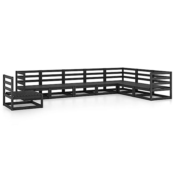 vidaXL 8-tlg Garten-Lounge-Set Schwarz Massivholz Kiefer Modell 9 günstig online kaufen