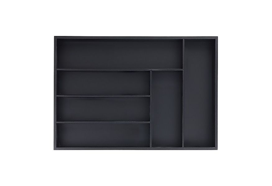 relaxdays Besteckkasten Schwarzer Besteckkasten 6 Fächer günstig online kaufen