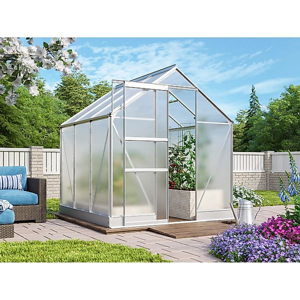 Vitavia Gewächshaus Apollo 3800 Alu blank 3,8 m² inkl. Fundament günstig online kaufen