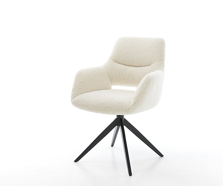 Drehstuhl Yago-Flex mit Armlehnen Teddystoff Beige Kreuzgestell breit Schwa günstig online kaufen