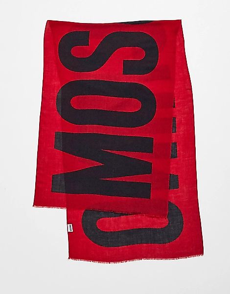 Moschino – Schal in Rot mit großem Logo günstig online kaufen