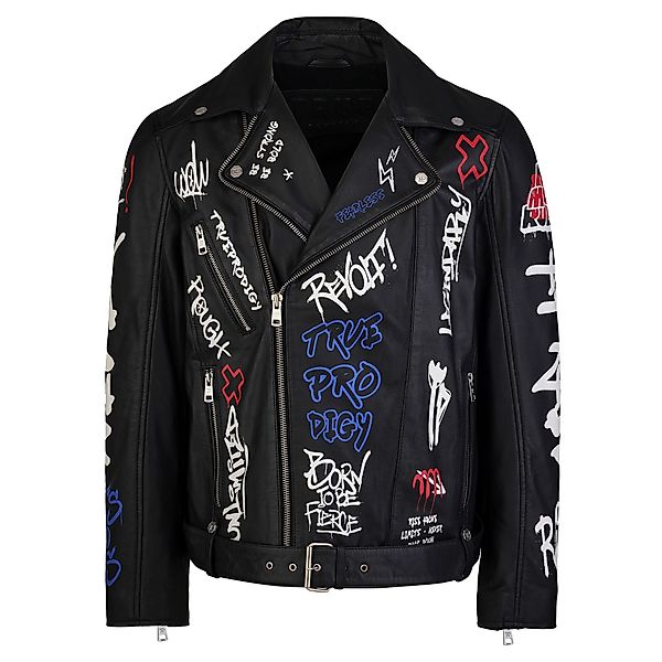 trueprodigy Lederjacke Danis Auffälliger Graffiti Print günstig online kaufen