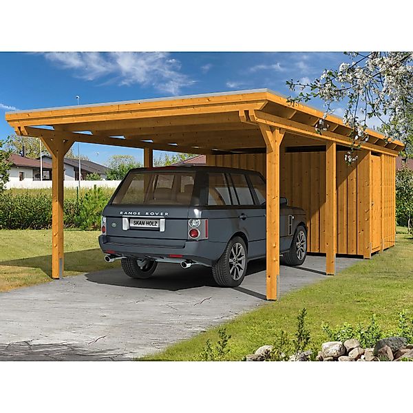 Skan Holz Einzelcarport Leimholz Eiche hell 404 cm x 846 cm günstig online kaufen