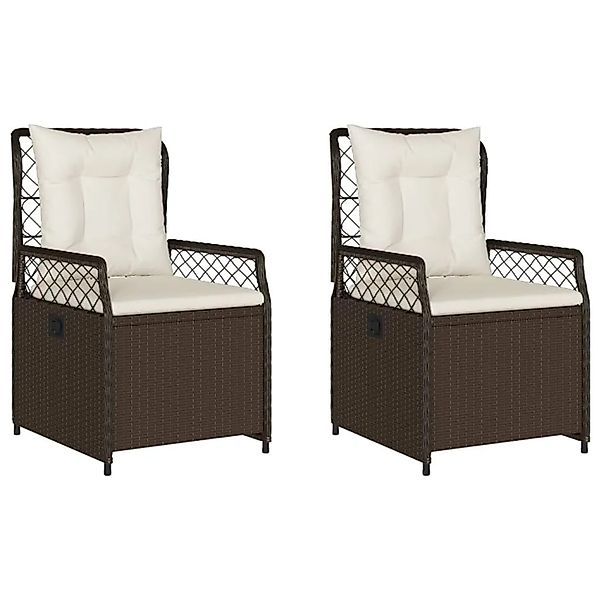 vidaXL Gartensessel 2 Stk Verstellbar Braun Poly Rattan 368662 günstig online kaufen