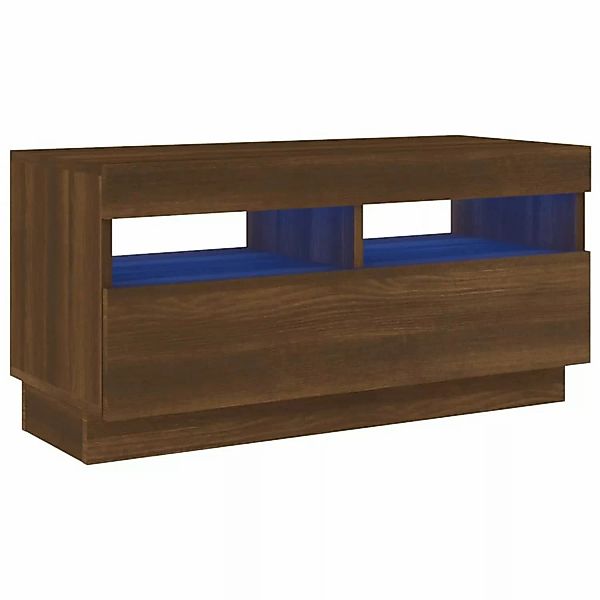 VidaXL TV-Schrank mit LED-Leuchten Braun Eichen-Optik 80x35x40 cm günstig online kaufen