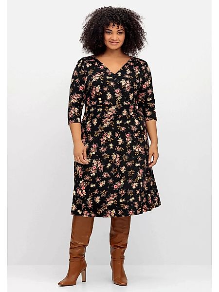 sheego by Joe Browns Jerseykleid Große Größen in Wickeloptik, mit Blumendru günstig online kaufen