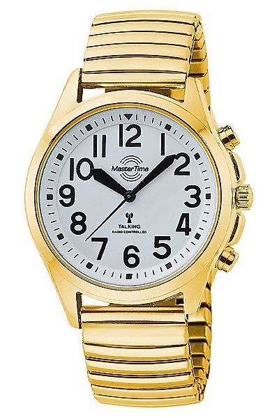 MASTER TIME Funkuhr Sprechende Damen-Goldfarben mit Zugband günstig online kaufen