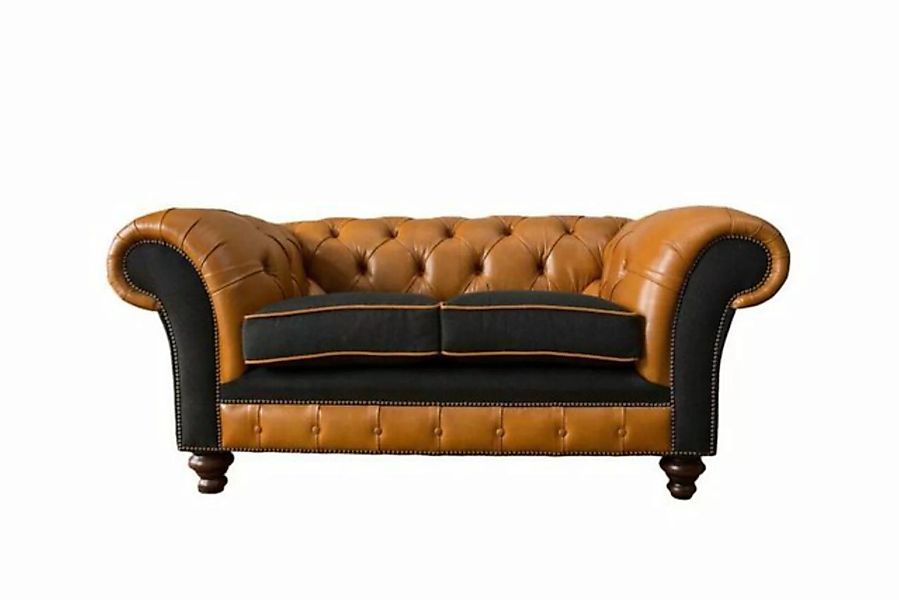 JVmoebel Sofa Chesterfield Ledersofa Sofa Couch Polster 2 Sitzer Textil Sof günstig online kaufen