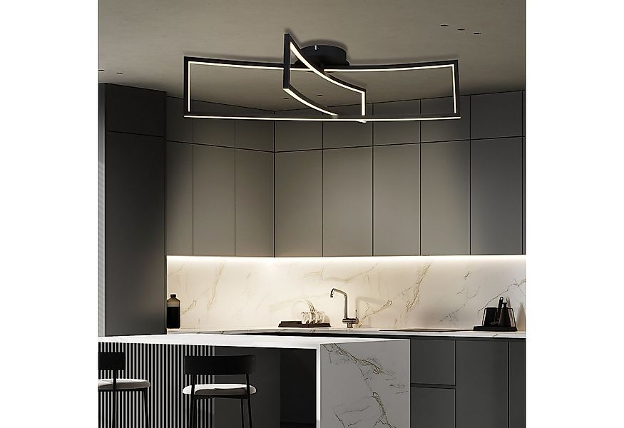 IMPTS Deckenleuchte Deckenleuchte Deckenlampe Schwarz 2 Rechteck 3000k Warm günstig online kaufen